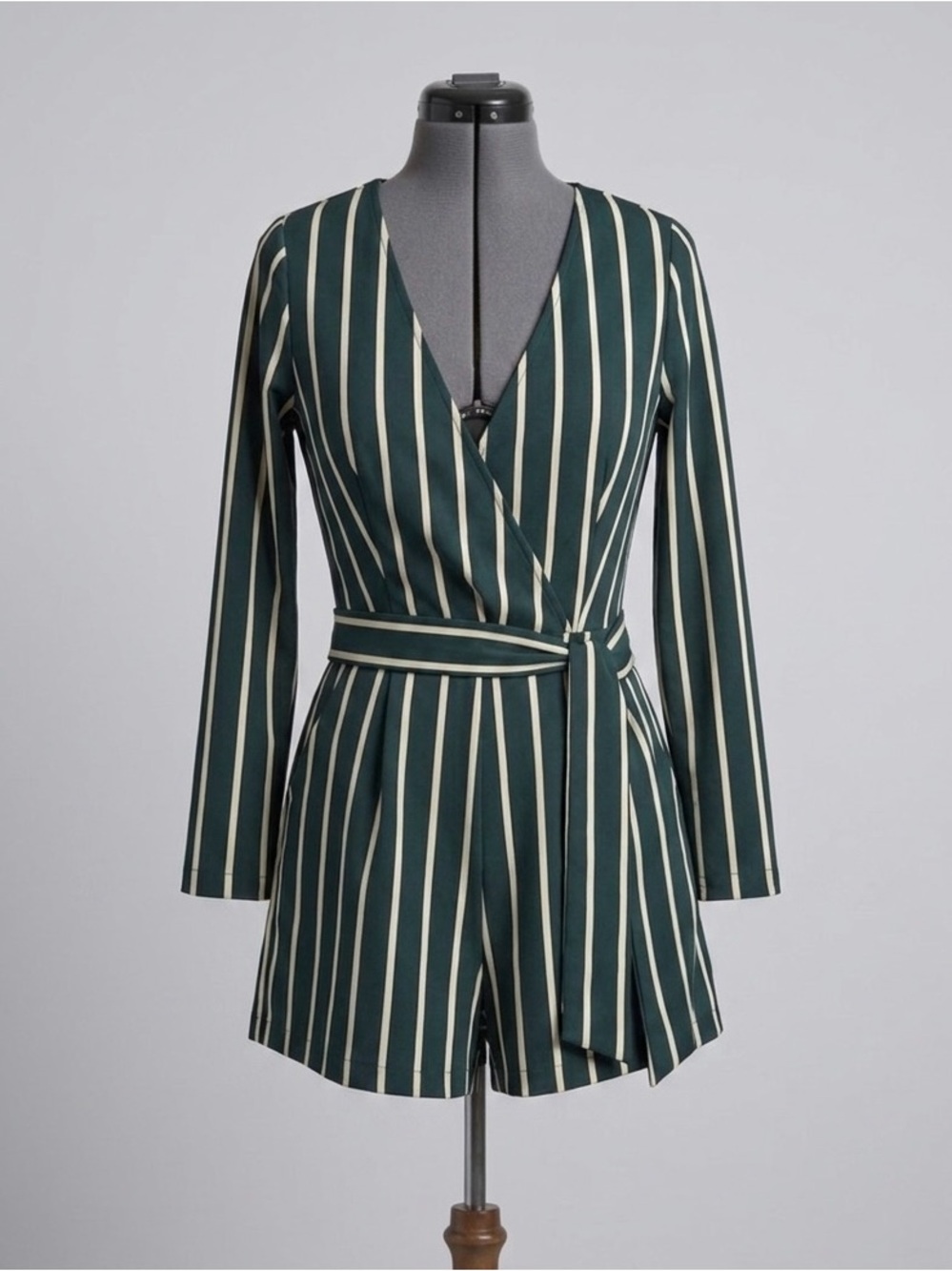 re:named Green and cream Striped Romper